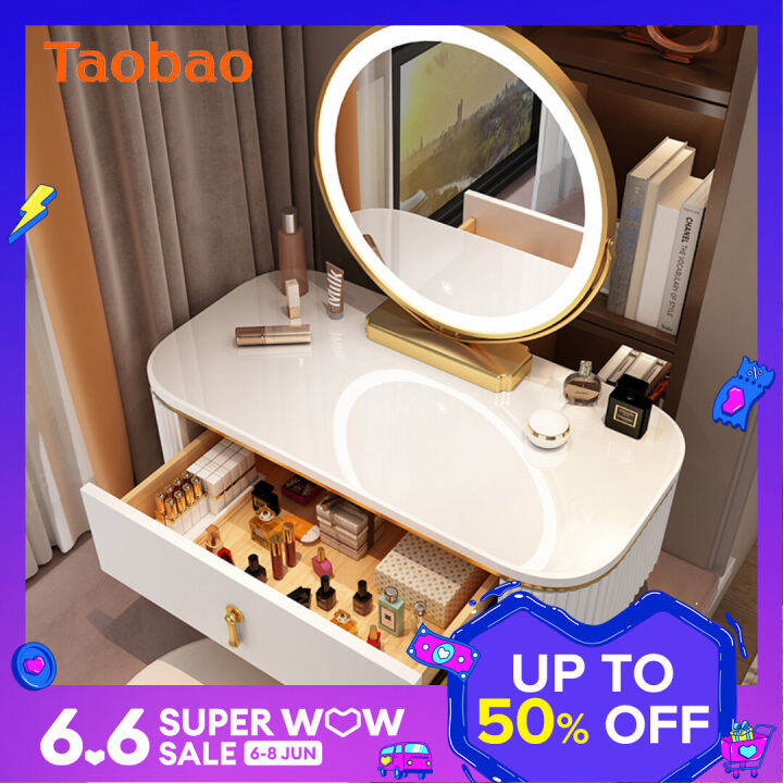 Bay Window Dressing Table with Light Modern Minimalist Nordic