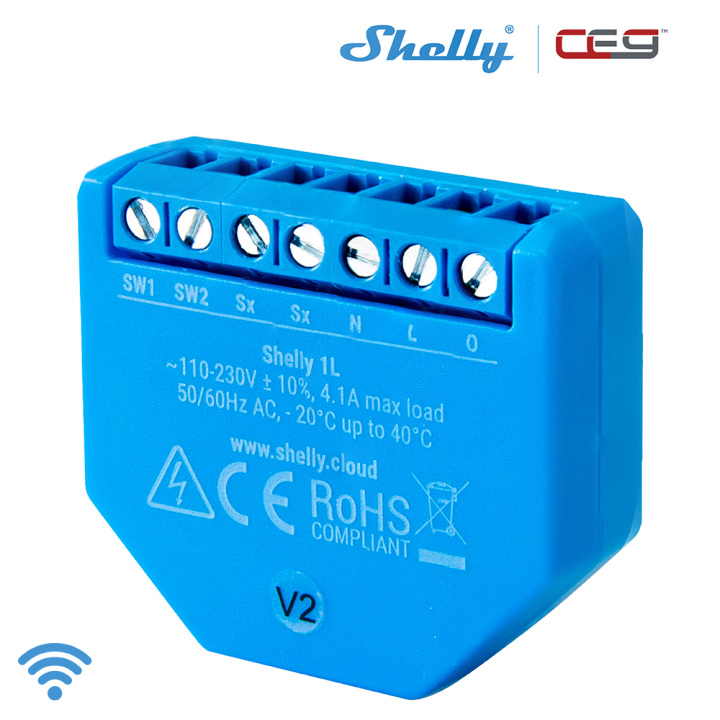 Shelly 1L, WiFi operated smart relay, no neutral Lazada.co.th