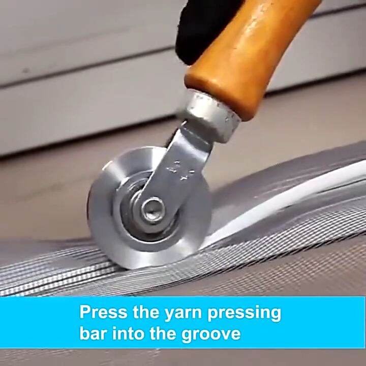 Screen Rolling Tool with Wooden Handle and Steel Wheel for Screen