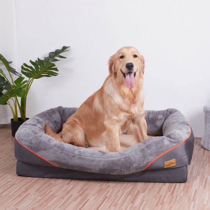 BingoPaw ที่นอนสุนัข ที่นอนหมา Large Orthopedic Dog Bed Memory Foam Raised Bolsters Pet Sofa ที่