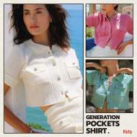 Generation Pockets Shirt - เชิ้ตทรงครอปทอลายร่อง (มีให้เลือก 3 สี)