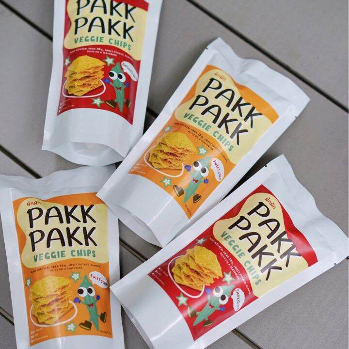 PAKK PAKK ผักผัก Veggie Chips ผักแผ่นอบกรอบ ขนมทานเล่นเพื่อคนรักสุขภาพ