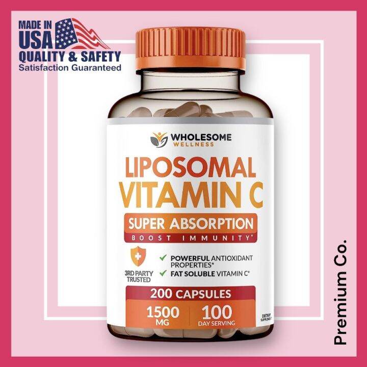 NutriFlair Liposomal Vitamin C 1500mg, 200 Capsules High Absorption