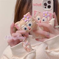 เคสป้องกันหูฟังบลูทูธไร้สาย Apple airpods1/2รุ่น Pro สำหรับสาวๆที่มีจี้สุนัขจิ้งจอกสีชมพูลายการ์ตูนน่ารักสำหรับ airpods3รุ่นที่3