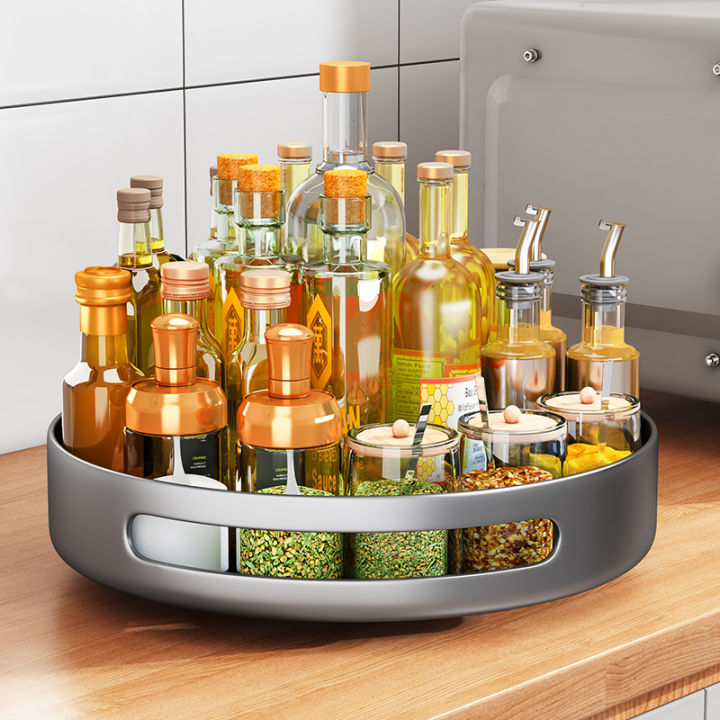 Kitchen Rotatable Spice Rack Countertop Multi Functional Household