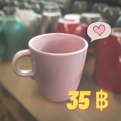 แก้ว cup เซรามิค แก้วมัค mug แก้วกาแฟ สีพาสเทล แก้วมีหู สูง 4 นิ้ว