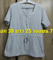 E67.. เสื้อ browse คอสี่เหลี่ยม แขนสั้น มีเชือกรูดผูกรัดเอว สีเขียวนม งานฉลุปักทั้งตัว ผ้าคอตตอนผ้านุ่มมีน้ำหนักงานสวยน่ารักสวมใส่สบาย