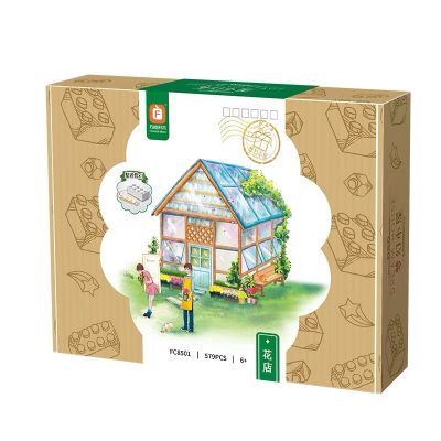 Modern Building Flower Shop with lighting Blocks Figure Blocks toys for girl kids เซ็ทตัวต่อร้านดอกไม้ มีไฟ