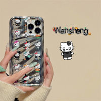 Play Sheng เคสโทรศัพท์มือถือลายแมวเหมียวเมจิกภาพสีน้ำมันสีเงินชุบด้วยไฟฟ้าดูแพงสำหรับ iphone13promax iPhone 13เคสป้องกันซิลิโคนกันกระแทกไอเดียสร้างสรรค์แบบใหม่สำหรับผู้หญิงและผู้หญิงสำหรับ14Pro 12 14PM