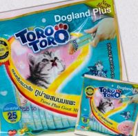 Toro Toro โทโร โทโร่ ขนมครีมแมวเลีย ทูน่าผสมนมแพะ แพ็ค 1(15 g. x 25 ซอง)