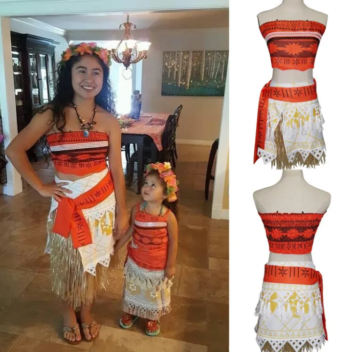 Moana Cosplay Moana Maui Princess Dress Children's Moana Clothes Halloween  Costume | Lazada PH