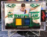 Steven Gerrard #1/3 การ์ดฟุตบอล ชิ้นส่วนเสื้อ Dual-Jersey Card ทำแค่ 3 ใบในโลก