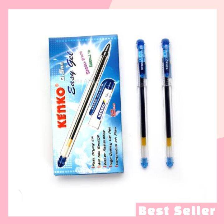 Pulpen Kenko Easy Gel 0.5mm Tinta Biru Pulpen Bolpen Ball Point Pen 1