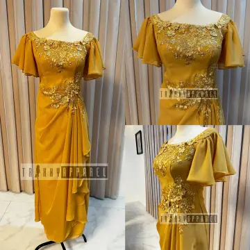 Matte gold color dress sale