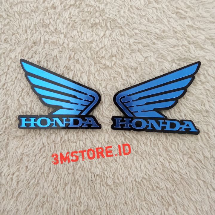 Emblem Honda wings bahan akrilik warna biru | Lazada Indonesia