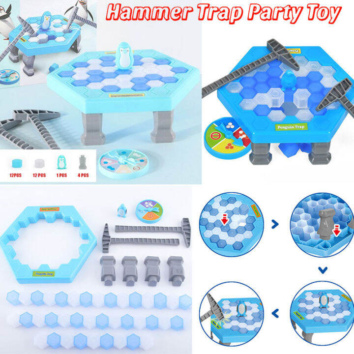 Mini Kids Save Penguin Ice Block Breaker Trap Toys Desktop Game Fun