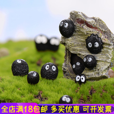 Moss Micro Landscape Decor Miyazaki Briquettes Single Black Elves Ornaments DIY 