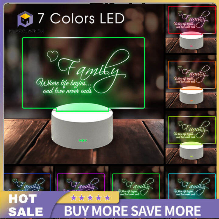 Acrylic Note Board Colorful Transparent Luminous Message Small Whiteboard Home Office Desktop