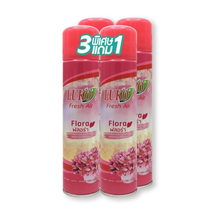 Luko Air Freshener Spray Floral 300ml.×Pack3 ลูโก้ สเปรย์ปรับอากาศกลิ่นฟลอรัล 300มล.แพ็ค3