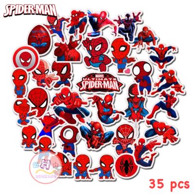 Sticker สติ๊กเกอร์ Spider-man H 102 สไปเดอร์แมน 35ชิ้น spiderman marvel มาเวล spider man ironman ไอรอนแมน สไปเดอแมน ฮัค man ฮัค hulk