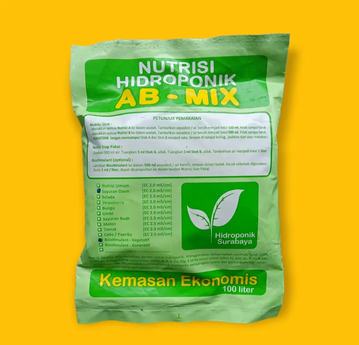 NUTRISI HIDROPONIK AB MIX 100 Liter Original | Lazada Indonesia