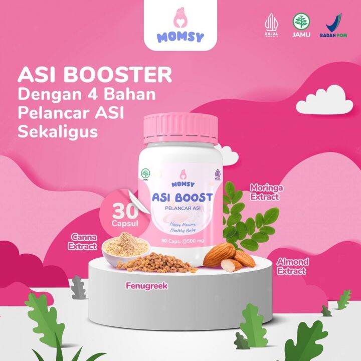 MOMSY ASI BOOSTER PELANCAR ASI HALAL BPOM 30 60 KAPSUL | Lazada Indonesia