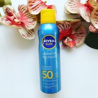 200 ml. ผลิต 07/22 Nivea Sun Spray Protect &amp; Dry Touch Refreshing SPF50 นีเวีย ซัน โพรเท็ค ซัน สเปรย์ ครีมกันแดด