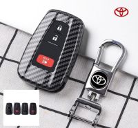 กรอบ-เคส ใส่กุญแจรีโมทรถยนต์ ลายเคฟล่า Toyota C-HR,Cross,Fortuner‎/Camry Minor Change Smart Key