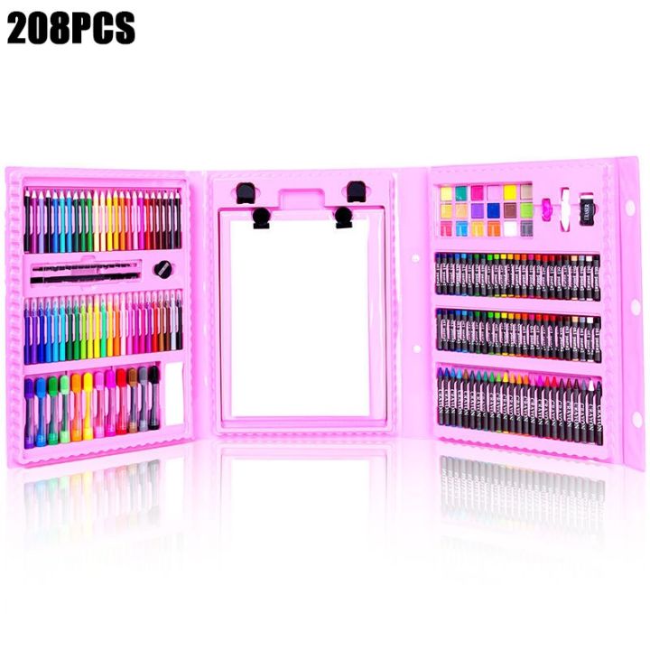 168 PCS/208 PCS Art Coloring Set Water Color Drawing Art Colorful Drawing  Pen Crayon Set For Kids