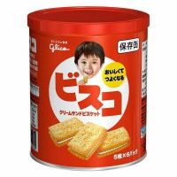 Glico​ Biscuit​ บิสกิตหน้าเด็กกระป๋องสีแดงสอดไส้ครีมนม