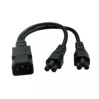 30ซม.Y ประเภท Splitter สายเคเบิลอะแดปเตอร์เดี่ยว IEC 320 C14ชายคู่ C5หญิงสั้นสำหรับโฮสต์คอมพิวเตอร์จอแสดงผล0.3M 1FT