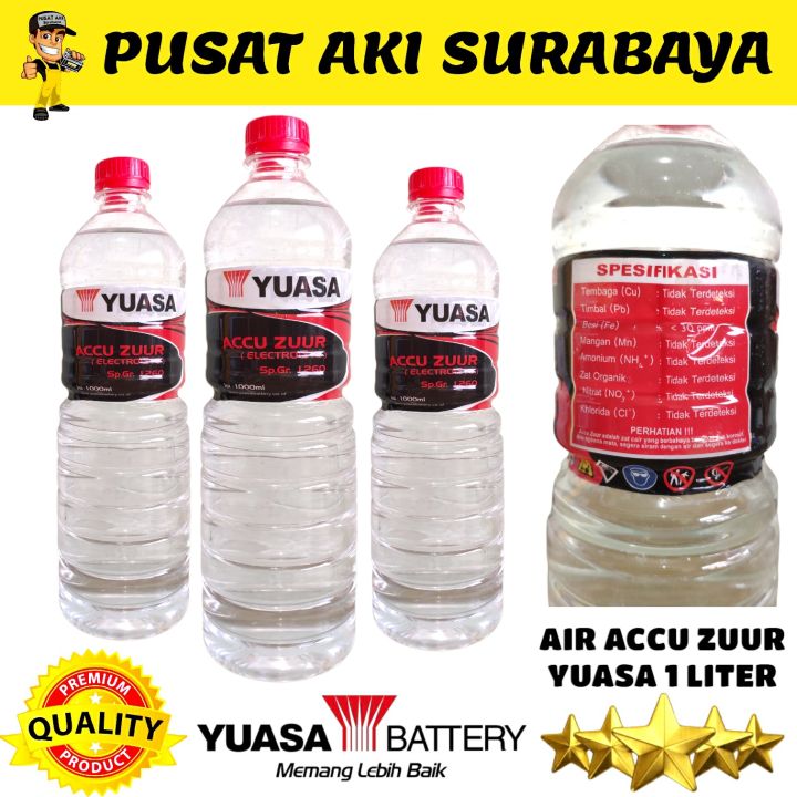 Air Accu Zuur Yuasa 1000ml 1 Liter Air Aki Isi Baru Accu Basah Mobil Motor Lazada Indonesia 4816