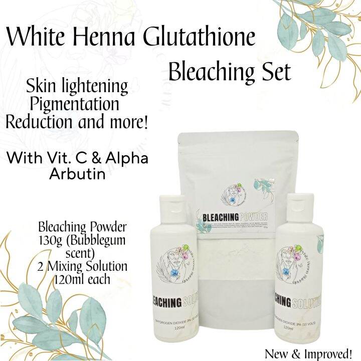 White Henna Glutathione Bleaching Set with Vit. C & Alpha Arbutin Skin Whitening Lazada PH