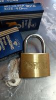 กุญแจ ไดมอนด์  ทองเหลืองแท้ งานเก่า made in china หายาก  Daimond Padlocks ใหม่เก่าเก็บ ขนาด 40 mm   ลููกกุญแจ 3