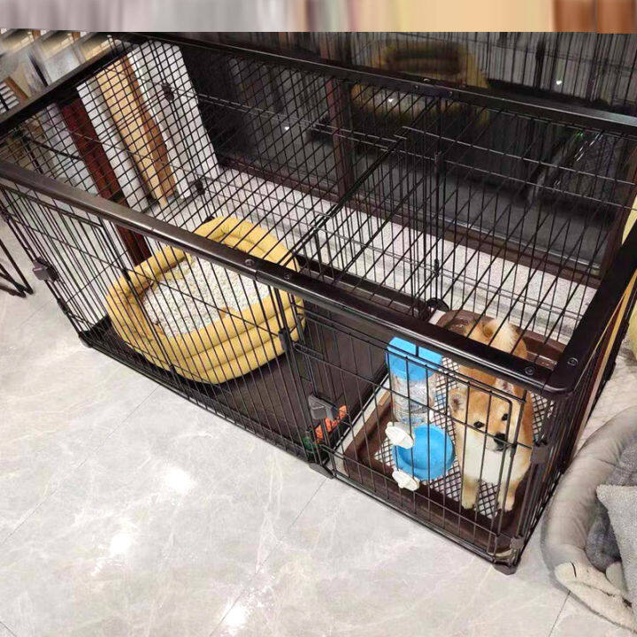 Dog Cage with Toilet Separation Small Size Dogs Medium-Sized Dog Wooden ...