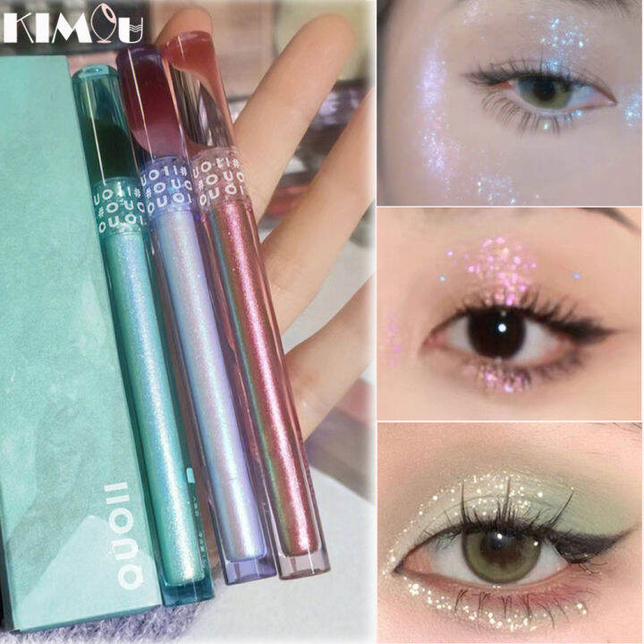 Glitter Liquid Eyeshadow Highlighter Waterproof Longlasting Pearlescent Shiny Eye Shadow