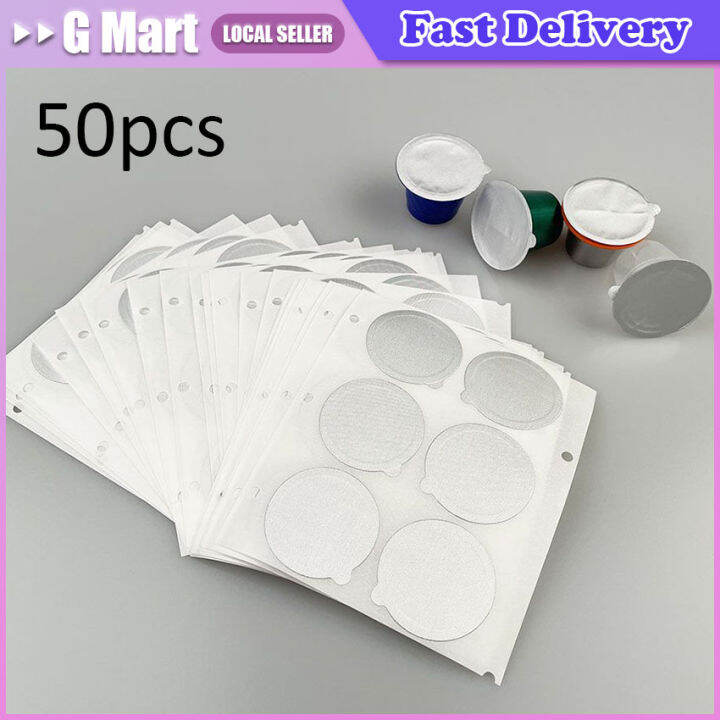 50PCS Aluminum Espresso Lids Foils Seals To Reusable Capsules Coffee