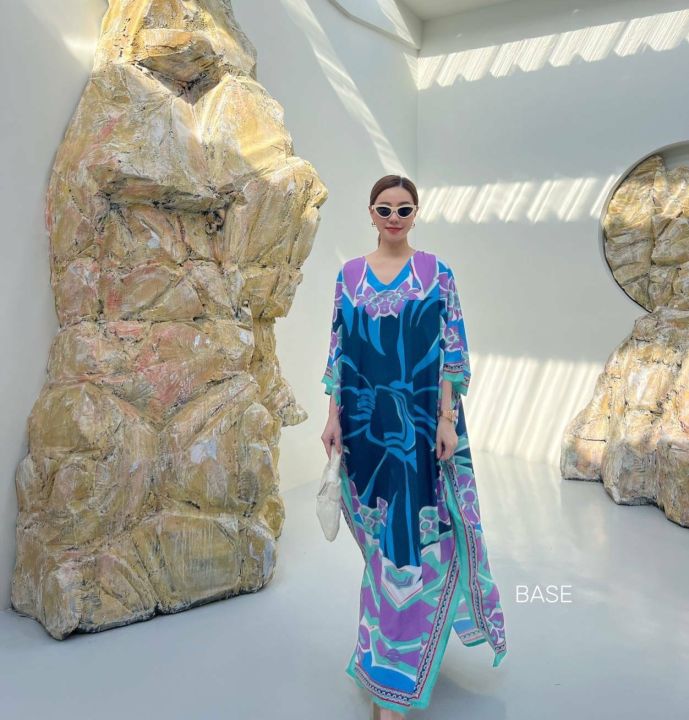 base-ocean-kaftan-dress-เดรสตัวยาว-ชุดเดรส-เดรสพริ้วๆ-ชุดไปเที่ยว-ชุดใส่สบาย-ชุดไปทะเล-เดรสไปทะเล