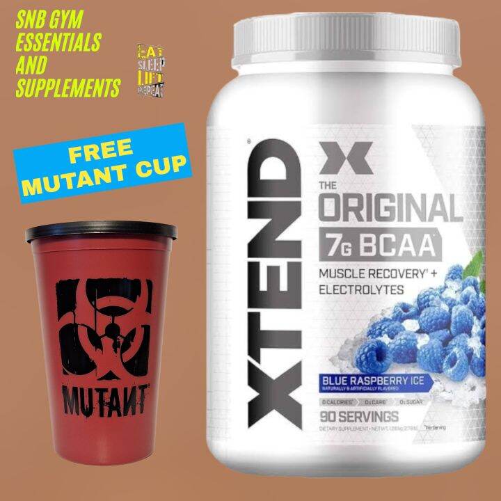 Xtend The Original 7G BCAA Blue Raspberry Ice 90 servings FREE MUTANT