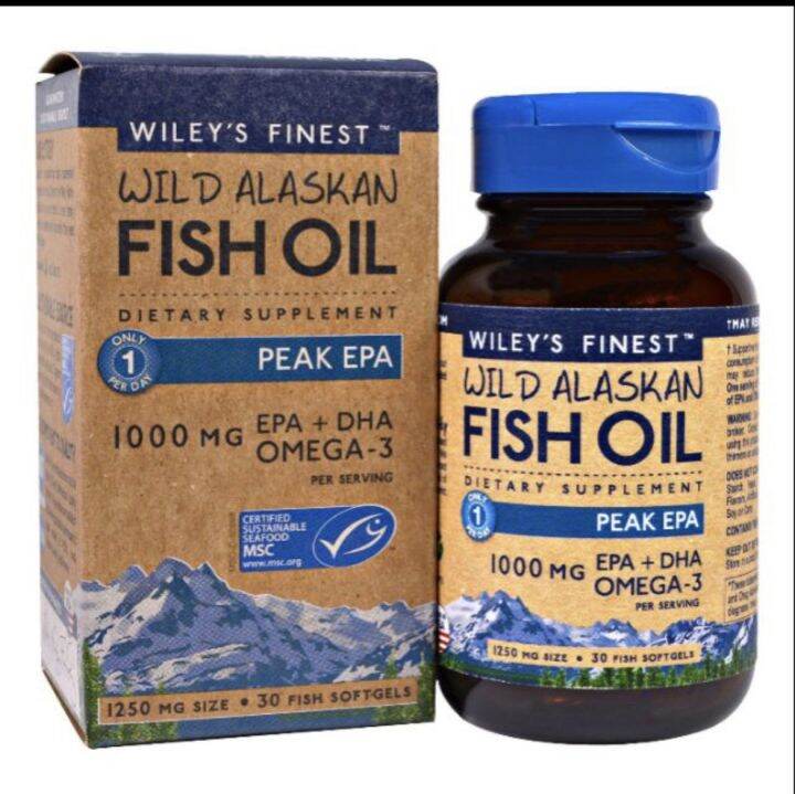 (((พร้อมส่ง))) Wild Alaskan Fish oil Peak EPA 1000 mg (60 Softgels