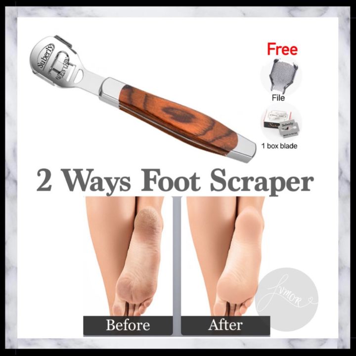 Foot Scraper and File Dead Skin Callus Corn Remover Free 10 Blades