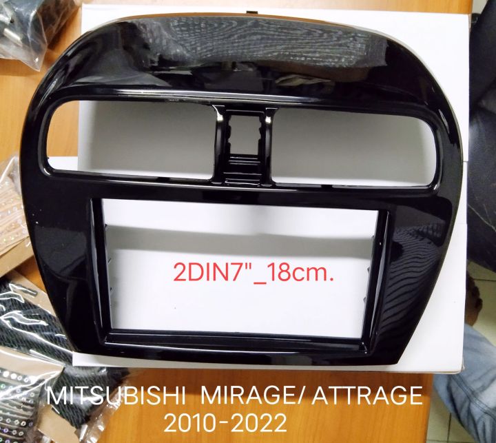 หน้ากากวิทยุ MITSUBISHI MIRAGE, ATTRAGE ปี2010-2021 สำหรับเปลี่ยนเครื่องเล่นแบบ 2DIN7"_18cm.หรือ ติดตั้งจอ Android 7"