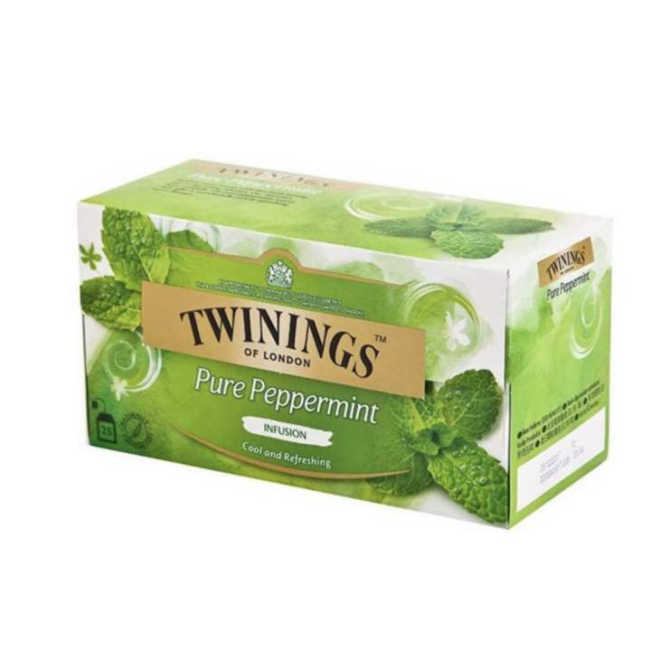 Twinings ไวท์นิงส์ ชาเปปเปอร์มินต์ 2กรัม x25ซอง of London Pure peppermint ชาซอง ชา