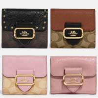 COACH Small Morgan Wallet ln Colorblock Signature Canvas With Rivets