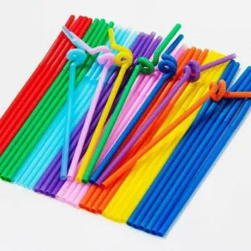 Color Glass Straws Twist Reusable Straws Heat Resistant Glass Straw  Drinking Milk Tea Long Stem Glass