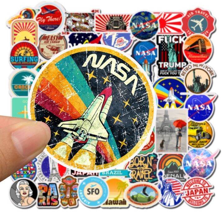 sticker-สติ๊กเกอร์-travel-h-36-ท่องเที่ยว-50-ชิ้น-เดินทาง-นาซ่า-นาซา-nasa-ตั้งแคมป์-แคมป์-เดิน-ป่า-แคมป์ปิ่ง-วินเทจ-อวกาศ-outdoor-เดินป่า-แคมป์-ป่า-กระเป๋า-กระเดินทาง-เครื่องบิน-ต่างประเทศ