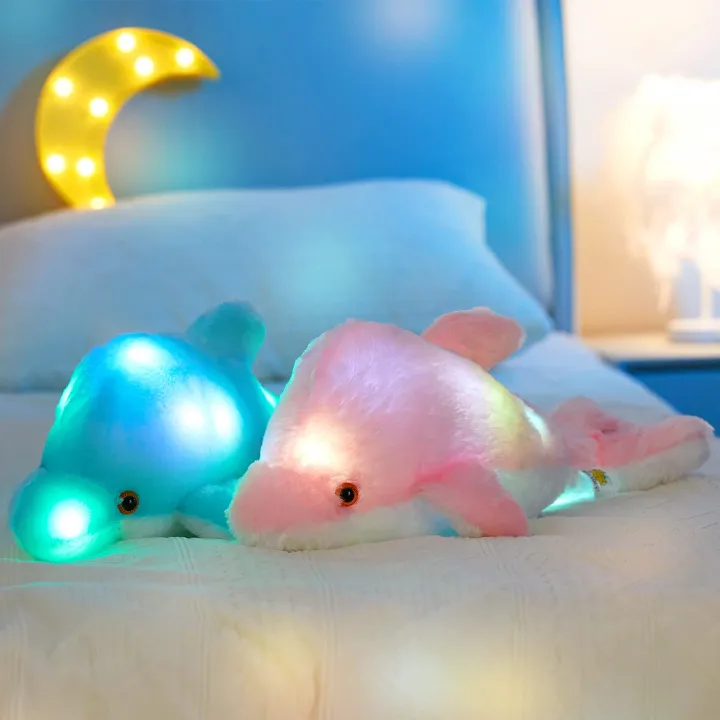 Light up Dolphin Stuffed Animal Night Light Colorful Glowing Dolphin Soft  LED Plush Toys Gift for Kids on Christmas Birthday Festivals | Lazada PH
