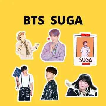 BTS SUGA Name Sticker for Sale by AngelPurpleTete