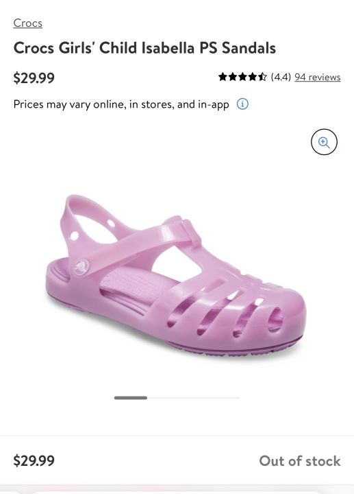 Crocs xuất bé gái size 25 -26 (C8) 