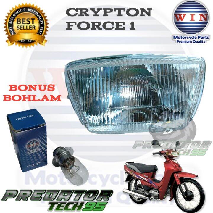 Lampu Depan Reflektor Headlamp Plus Bohlam Yamaha Crypton f1 force 1
